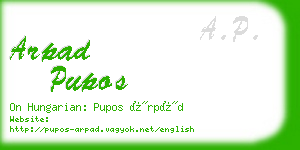 arpad pupos business card